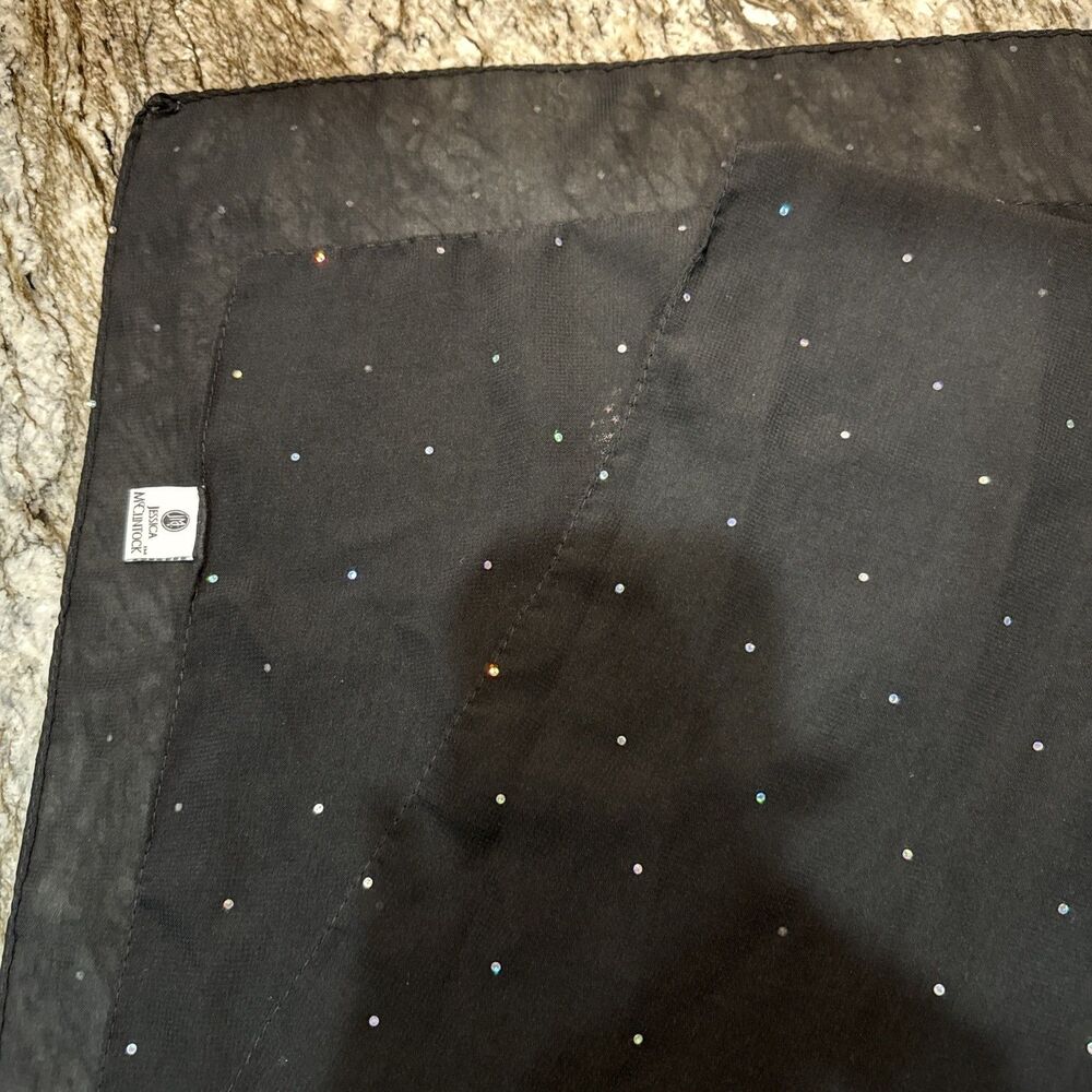 Black Sparkly Jessica McClintock Scarf or Wrap 24”x72”